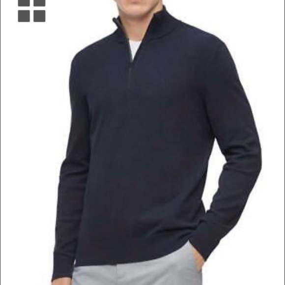 Calvin Klein Men's 1/4-Zip Sweater 100%‎ Cotton - Picture 1 of 9